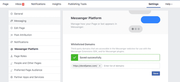 messenger whitelist domain messenger whitelist domain