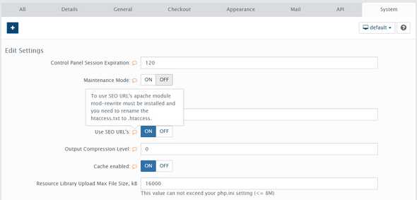 abantecart seo settings abantecart seo settings